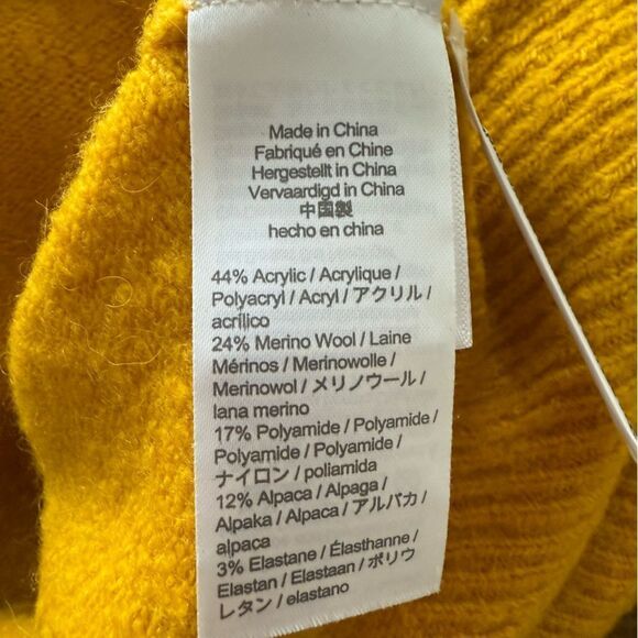 J. Crew Relaxed Half-zip Stretch Sweater Merino & Alpaca Wool Blend Gold Medium - Picture 6 of 6